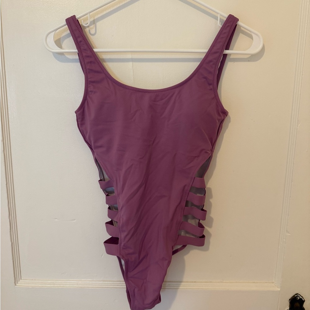 PINK Victoria's Secret Purple One Piece Swimsuit with Side Lattice